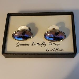 Genuine Butterfly Wings Cuff Links by Hoffman